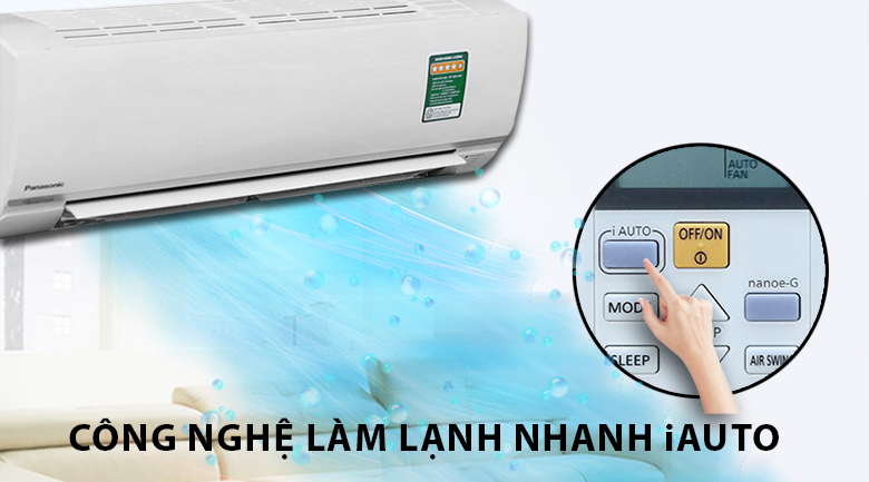 Làm lạnh nhanh - Máy lạnh Panasonic Inverter 1.5 HP CU/CS-PU12TKH-8