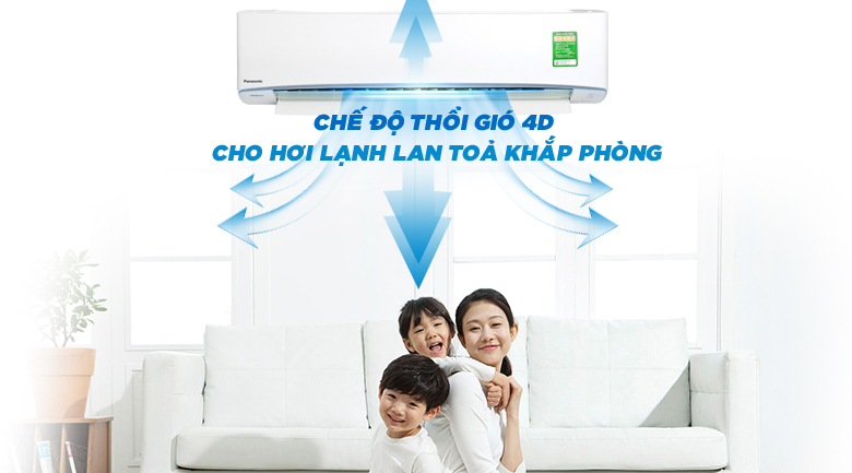 Chế độ thổi gió 4 chiều - Máy lạnh Panasonic Inverter 2.5 HP CU/CS-U24TKH-8